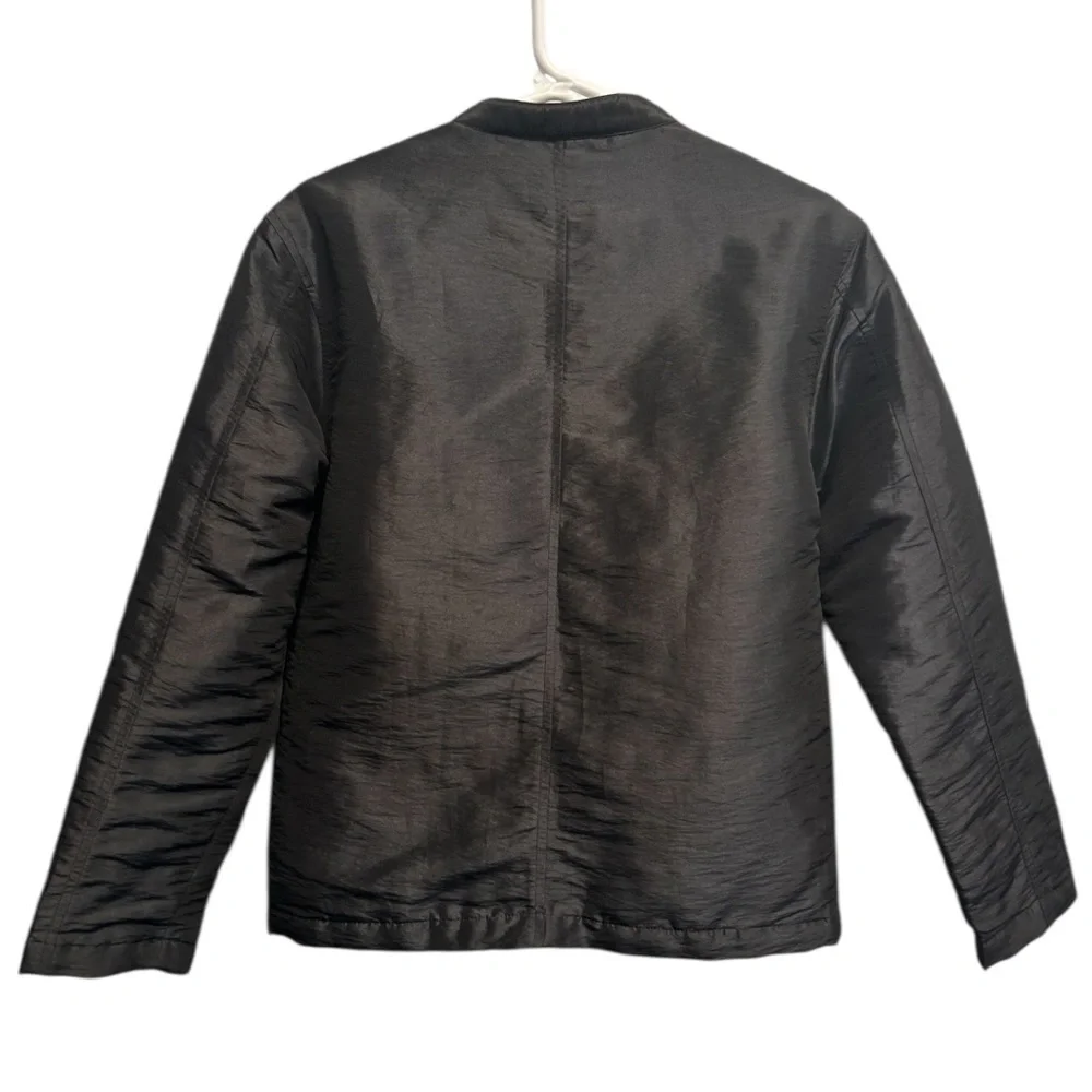G-Force Men’s Black Moto Jacket Iridescent  Size M Vintage Y2K Streetwear